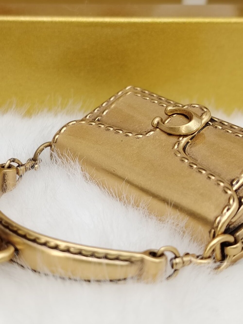Coach Gold Tabby Bag Charm Keychain - Picture 5 of 8